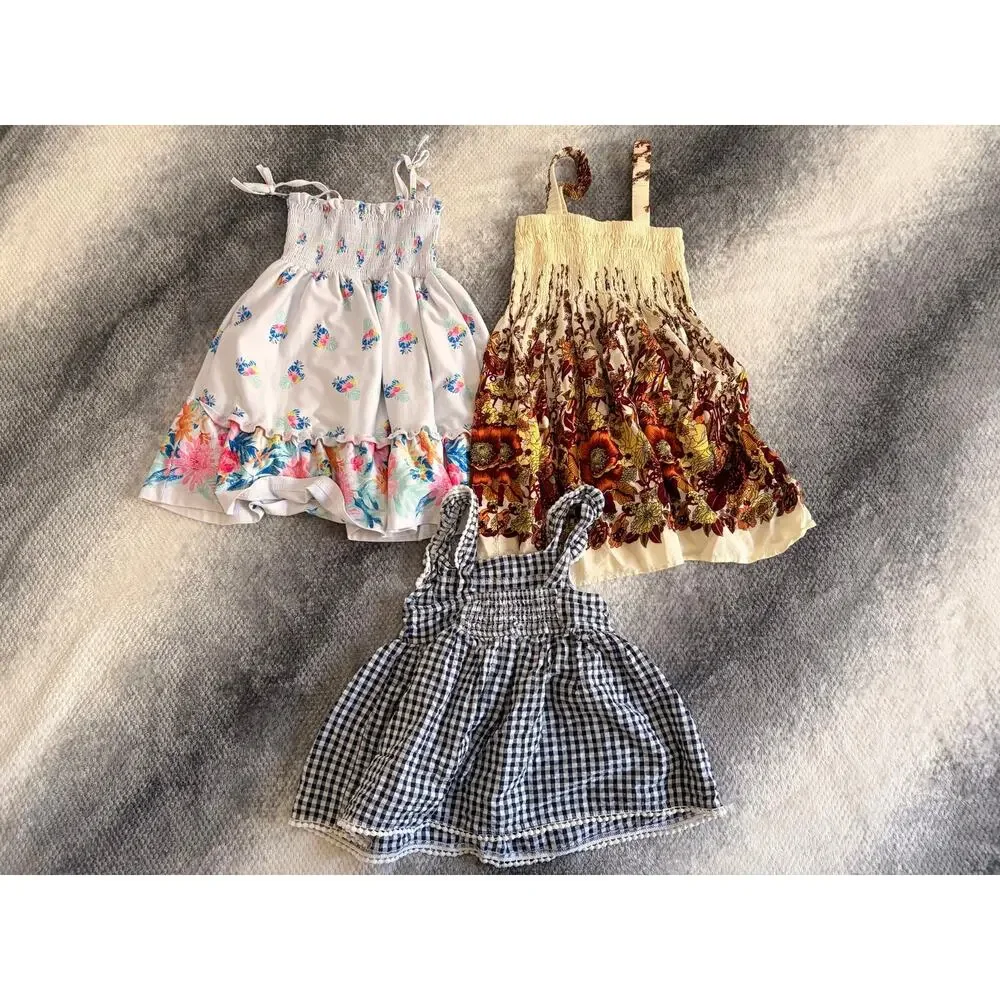 11 PC Bundle Size 3T Girl Summer Spring Plaid Floral Gingham Stripe Dress Romper